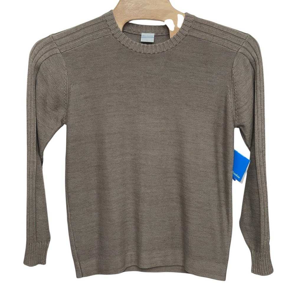 NWT Columbia Men's Crew Neck Sweater Pullover Baselayer Size Large Tan Gorpcore